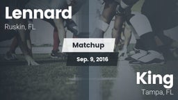 Matchup: Lennard  vs. King  2016