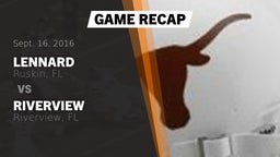 Recap: Lennard  vs. Riverview  2016