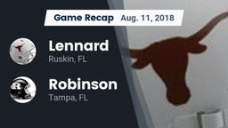 Recap: Lennard  vs. Robinson  2018