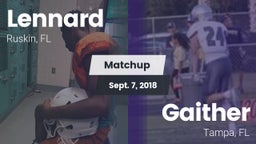 Matchup: Lennard  vs. Gaither  2018