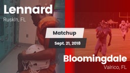 Matchup: Lennard  vs. Bloomingdale  2018