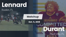 Matchup: Lennard  vs. Durant  2018