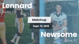 Matchup: Lennard  vs. Newsome  2019