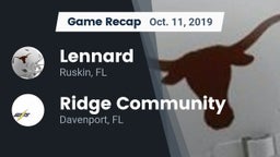 Recap: Lennard  vs. Ridge Community  2019