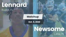 Matchup: Lennard  vs. Newsome  2020