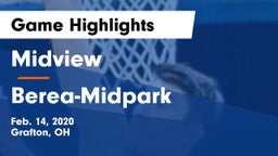 Midview  vs Berea-Midpark  Game Highlights - Feb. 14, 2020