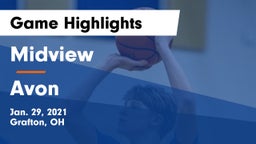 Midview  vs Avon  Game Highlights - Jan. 29, 2021