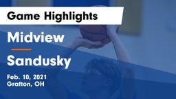 Midview  vs Sandusky  Game Highlights - Feb. 10, 2021