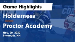 Holderness  vs Proctor Academy  Game Highlights - Nov. 20, 2020