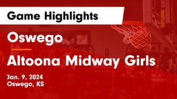 Oswego  vs Altoona Midway Girls Game Highlights - Jan. 9, 2024