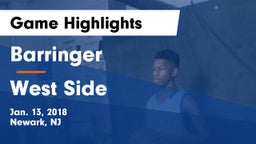Barringer  vs West Side  Game Highlights - Jan. 13, 2018