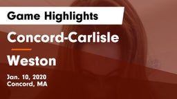 Concord-Carlisle  vs Weston Game Highlights - Jan. 10, 2020