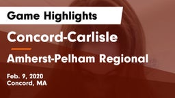 Concord-Carlisle  vs Amherst-Pelham Regional  Game Highlights - Feb. 9, 2020