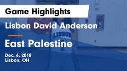 Lisbon David Anderson  vs East Palestine  Game Highlights - Dec. 6, 2018