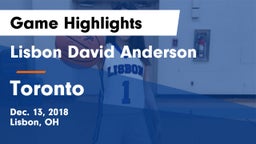 Lisbon David Anderson  vs Toronto Game Highlights - Dec. 13, 2018