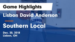 Lisbon David Anderson  vs Southern Local  Game Highlights - Dec. 20, 2018