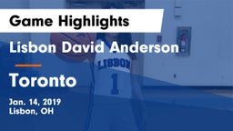 Lisbon David Anderson  vs Toronto Game Highlights - Jan. 14, 2019