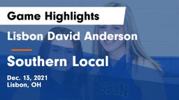Lisbon David Anderson  vs Southern Local  Game Highlights - Dec. 13, 2021