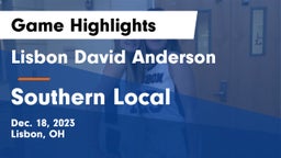 Lisbon David Anderson  vs Southern Local  Game Highlights - Dec. 18, 2023