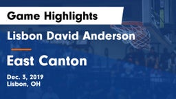 Lisbon David Anderson  vs East Canton  Game Highlights - Dec. 3, 2019