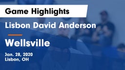 Lisbon David Anderson  vs Wellsville  Game Highlights - Jan. 28, 2020