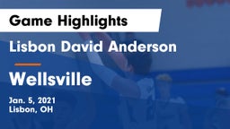 Lisbon David Anderson  vs Wellsville  Game Highlights - Jan. 5, 2021