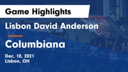 Lisbon David Anderson  vs Columbiana  Game Highlights - Dec. 10, 2021
