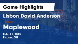 Lisbon David Anderson  vs Maplewood Game Highlights - Feb. 21, 2023