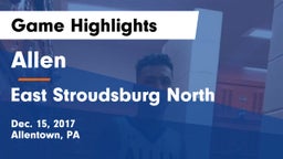 Allen  vs East Stroudsburg North  Game Highlights - Dec. 15, 2017