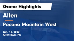 Allen  vs Pocono Mountain West  Game Highlights - Jan. 11, 2019