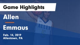 Allen  vs Emmaus  Game Highlights - Feb. 14, 2019
