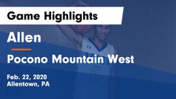 Allen  vs Pocono Mountain West  Game Highlights - Feb. 22, 2020