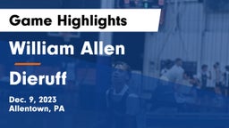 William Allen  vs Dieruff  Game Highlights - Dec. 9, 2023