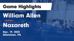 William Allen  vs Nazareth  Game Highlights - Dec. 19, 2023
