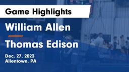 William Allen  vs Thomas Edison  Game Highlights - Dec. 27, 2023