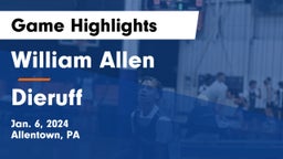 William Allen  vs Dieruff  Game Highlights - Jan. 6, 2024