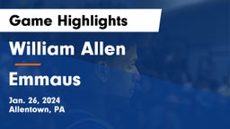 William Allen  vs Emmaus  Game Highlights - Jan. 26, 2024