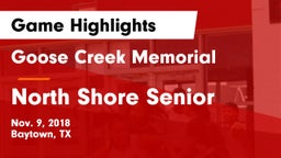 Goose Creek Memorial  vs North Shore Senior  Game Highlights - Nov. 9, 2018