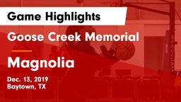 Goose Creek Memorial  vs Magnolia  Game Highlights - Dec. 13, 2019