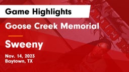 Goose Creek Memorial  vs Sweeny  Game Highlights - Nov. 14, 2023