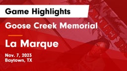Goose Creek Memorial  vs La Marque  Game Highlights - Nov. 7, 2023