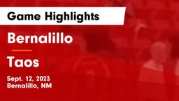 Bernalillo  vs Taos  Game Highlights - Sept. 12, 2023