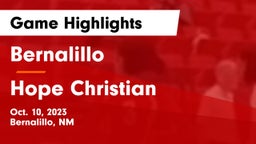 Bernalillo  vs Hope Christian  Game Highlights - Oct. 10, 2023