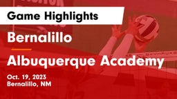 Bernalillo  vs Albuquerque Academy  Game Highlights - Oct. 19, 2023