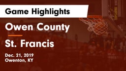 Owen County  vs St. Francis  Game Highlights - Dec. 21, 2019