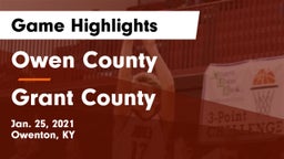Owen County  vs Grant County  Game Highlights - Jan. 25, 2021