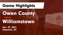 Owen County  vs Williamstown  Game Highlights - Jan. 29, 2021