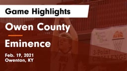 Owen County  vs Eminence  Game Highlights - Feb. 19, 2021