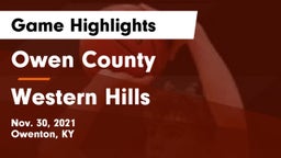 Owen County  vs Western Hills  Game Highlights - Nov. 30, 2021