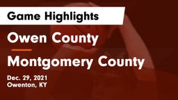 Owen County  vs Montgomery County  Game Highlights - Dec. 29, 2021